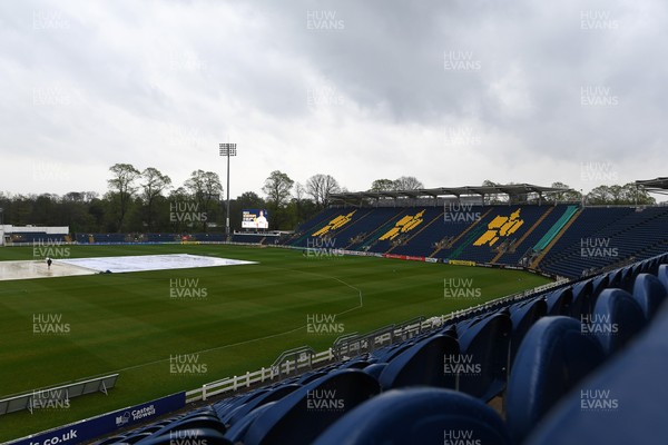 190425 - Glamorgan Women v Sussex Women - Metro Bank One Day Cup - The start of play is delayed at Sophia Gardens due to poor weather from the night before