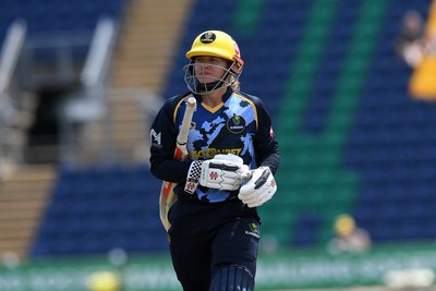 050726 - Glamorgan Women v Worcestershire Rapids Women - Vitality Blast Women League 2 - Daisy Jeanes of Glamorgan Women is stumped by Gwen Davies of Worcestershire 