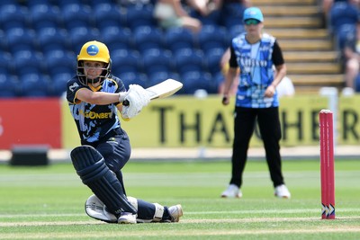 050726 - Glamorgan Women v Worcestershire Rapids Women - Vitality Blast Women League 2 - Bethan Gammon of Glamorgan Women hits the winning shot