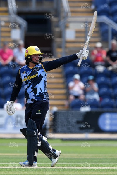 050726 - Glamorgan Women v Worcestershire Rapids Women - Vitality Blast Women League 2 - Lauren Parfitt of Glamorgan Women hits 50