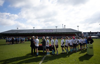 280426 - Glantaf v Y Pant, Boys Year 9 Final - Players receive their medals from Roy Bergiers