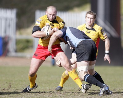 04.04.10 ... Glasgow v Newport Gwent Dragons, Magners League -  Dragons Tom Willis is tackled by Glasgow's Johnnie Beattie  