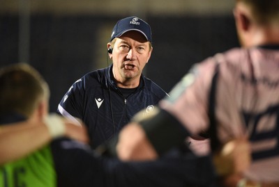 080526 - Glasgow Warriors v Cardiff Rugby - United Rugby Championship - Cardiff Head Coach Corniel van Zyl at full time