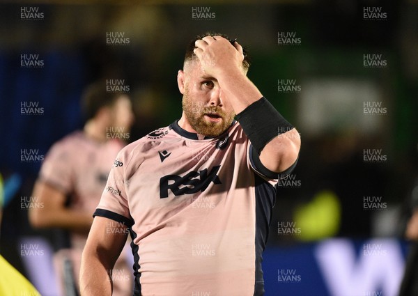 080526 - Glasgow Warriors v Cardiff Rugby - United Rugby Championship - Dejected George Nott of Cardiff at full time,