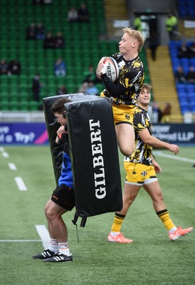 111025 - Glasgow Warriors v Dragons RFC - United Rugby Championship - Dragons players during the warm up