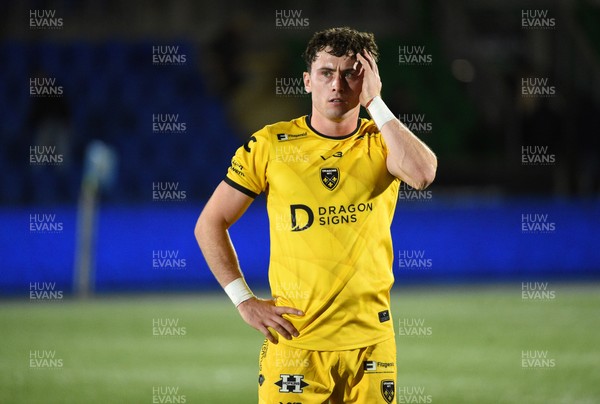 111025 - Glasgow Warriors v Dragons RFC - United Rugby Championship - Niall Armstrong of Dragons leaves the field dejected at full time following a 49-0 defeat to the home team