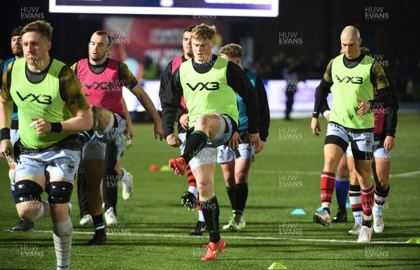 170224 - Glasgow Warriors v Dragons RFC - United Rugby Championship - Oli Andrew of Dragons warms up