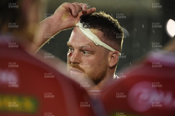 140423 - Glasgow Warriors v Scarlets - United Rugby Championship - Steff Thomas of Scarlets stands dejected