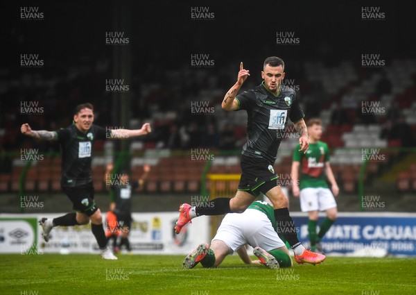 080721 Glentoran v The New Saints, UEFA Europa Conference League First Qualifying Round First Leg - Leo Smith of The New Saints celebrates after scoring his side's first goal