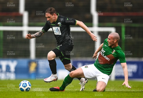 080721 Glentoran v The New Saints, UEFA Europa Conference League First Qualifying Round First Leg - Declan McManus of The New Saints gets past Luke McCullough of Glentoran