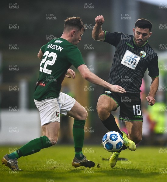 080721 Glentoran v The New Saints, UEFA Europa Conference League First Qualifying Round First Leg - Louis Robles of The New Saints takes on Conor McMenamin of Glentoran