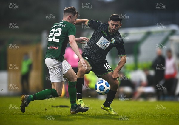 080721 Glentoran v The New Saints, UEFA Europa Conference League First Qualifying Round First Leg - Louis Robles of The New Saints takes on Conor McMenamin of Glentoran