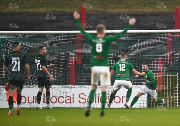 080721 Glentoran v The New Saints, UEFA Europa Conference League First Qualifying Round First Leg - Jamie McDonagh of Glentoran celebrates after scoring his side's first goal
