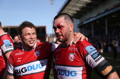 270425 - Gloucester Rugby v Exeter Chiefs - Premiership - Lewis Ludlow of Gloucester with a heavily cut eye at full time