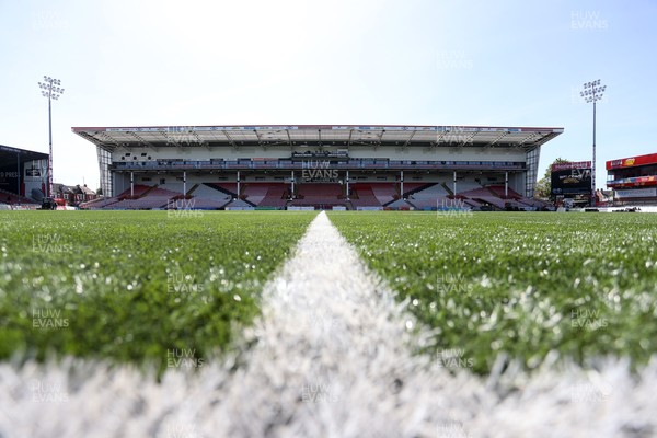 270425 - Gloucester Rugby v Exeter Chiefs - Premiership - General View of Kingsholm Stadium