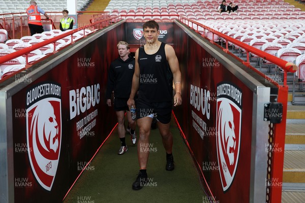 270425 - Gloucester Rugby v Exeter Chiefs - Premiership - Dafydd Jenkins of Exeter Chiefs arrives at the stadium