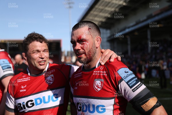 270425 - Gloucester Rugby v Exeter Chiefs - Premiership - Lewis Ludlow of Gloucester with a heavily cut eye at full time