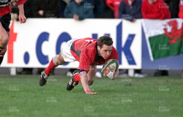 130101 - Gloucester v Llanelli - Heineken Cup - Llanelli's Mark Jones dives in to score his second try