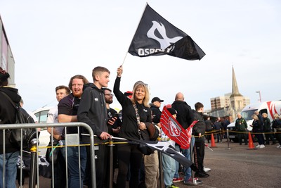 120424 - Gloucester v Ospreys - European Challenge Cup Quarter Final - Ospreys fans before the game