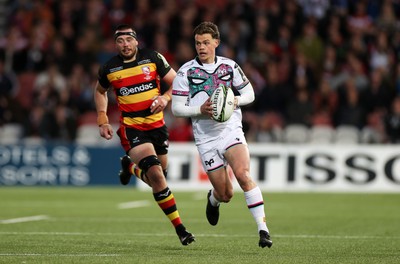 120424 - Gloucester v Ospreys - European Challenge Cup Quarter Final - Jack Walsh of Ospreys makes a break to set a up a try for Keelan Giles