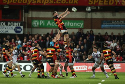 120424 - Gloucester v Ospreys - European Challenge Cup Quarter Final - Freddie Clarke of Gloucester wins the line out