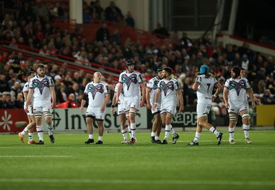 120424 - Gloucester v Ospreys - European Challenge Cup Quarter Final - Ospreys look on during the game