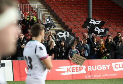 120424 - Gloucester v Ospreys - European Challenge Cup Quarter Final - Ospreys fans at full time