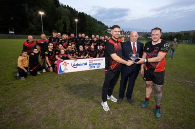 070525 - Glyncoch RFC Presentation - Admiral National League 6 East B - Captains Daniel Griffiths and Callum Hall with WRU representative Roy Wilkinson