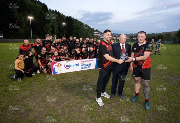 070525 - Glyncoch RFC Presentation - Admiral National League 6 East B - Captains Daniel Griffiths and Callum Hall with WRU representative Roy Wilkinson