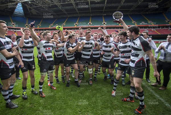 230416 - WRU - Plate Final - Gowerton Youth v Brynmawr Youth - Gowerton celebrate winning the Plate