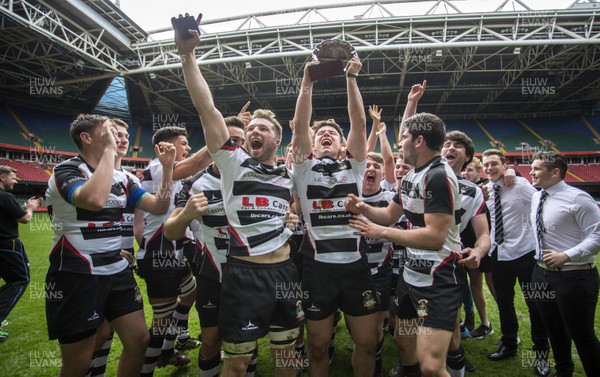 230416 - WRU - Plate Final - Gowerton Youth v Brynmawr Youth - Gowerton celebrate winning the Plate