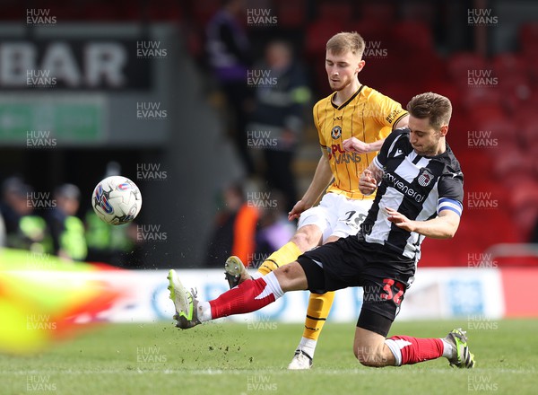 060424 - Grimsby Town v Newport County - Sky Bet League 2 - Danny Rose of Grimsby Town takes away from Kiban Rai of Newport County