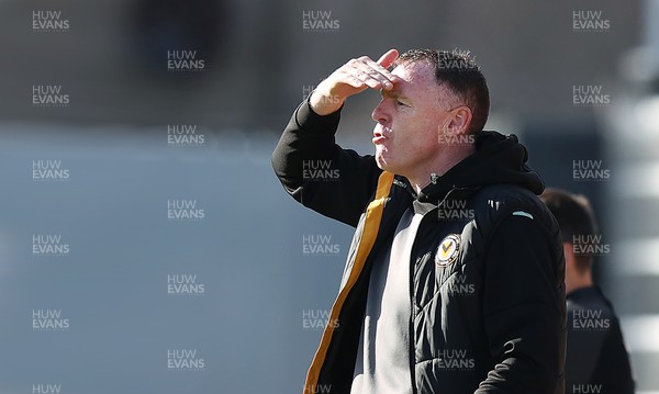 060424 - Grimsby Town v Newport County - Sky Bet League 2 - Manager Graham Coughlan of Newport County looks dejected