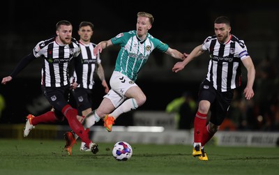 070323 - Grimsby Town v Newport County - Sky Bet League 2 - Hayden Lindley of Newport County tries to run through