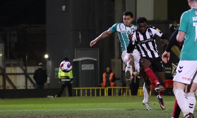 070323 - Grimsby Town v Newport County - Sky Bet League 2 - Priestley Farquharson of Newport County scores the 1st Newport goal