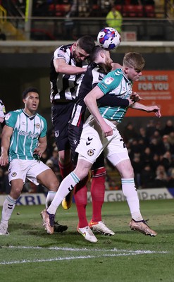 070323 - Grimsby Town v Newport County - Sky Bet League 2 - Will Evans of Newport County is held back on a corner kick by Niall Maher of Grimsby Town