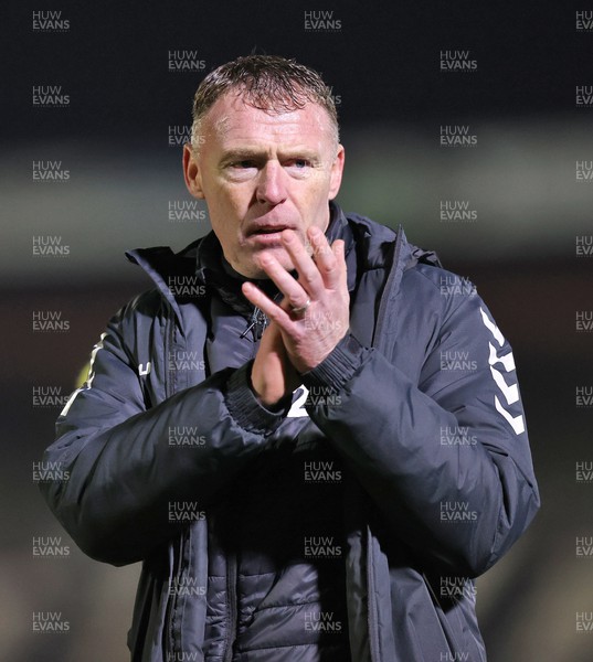 070323 - Grimsby Town v Newport County - Sky Bet League 2 - Manager Graham Coughlan of Newport County applauds the travelling fans at the end of the match 