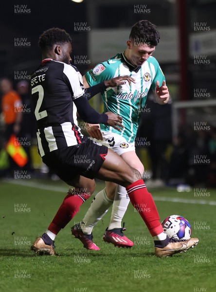 070323 - Grimsby Town v Newport County - Sky Bet League 2 - Calum Kavanagh of Newport County and Lichee Efete of Grimsby Town