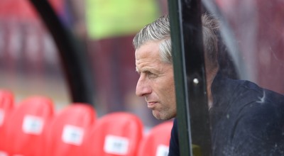 160825 - Grimsby Town v Newport County - Sky Bet League 2 - Newport manager David Hughes in Away Dugout before match