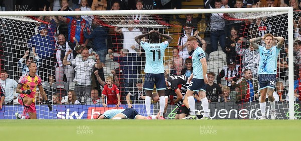 160825 - Grimsby Town v Newport County - Sky Bet League 2 - Dejection as Grimsby score in added time at the end of the match