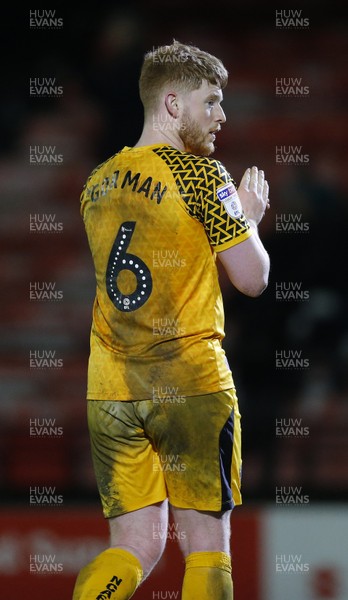 250220 - Grimsby Town v Newport County - Sky Bet League 2 - Dale Gorman of Newport County