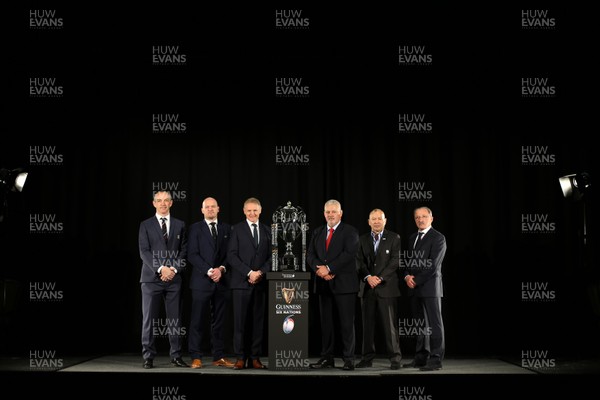 230119 - Guinness 6 Nations Launch at the Hurlingham Club - Head Coaches Italy's Conor O'Shea, Scotland's Gregor Townsend, Ireland's Joe Schmidt, Wales' Warren Gatland, England's Eddie Jones and France's Jacques Brunel
