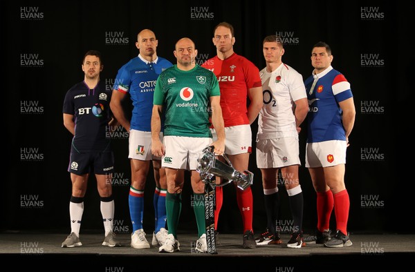 230119 - Guinness 6 Nations Launch at the Hurlingham Club - Captains Greig Laidlaw of Scotland, Sergio Parisse of Italy, Rory Best of Ireland, Alun Wyn Jones of Wales, Owen Farrell of England and Guilhem Guirado of France