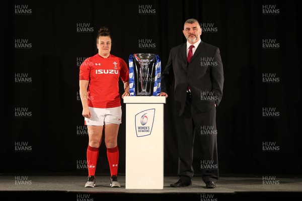 230119 - Guinness 6 Nations Launch at the Hurlingham Club - Wales Captain Carys Phillips and Head Coach Rowland Phillips