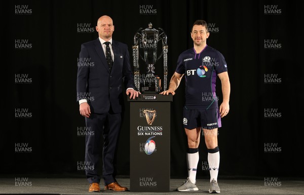 230119 - Guinness 6 Nations Launch at the Hurlingham Club - Scotland Coach Gregor Townsend and Greig Laidlaw