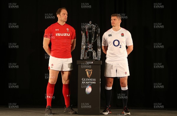 230119 - Guinness 6 Nations Launch at the Hurlingham Club - Alun Wyn Jones of Wales and Owen Farrell of England