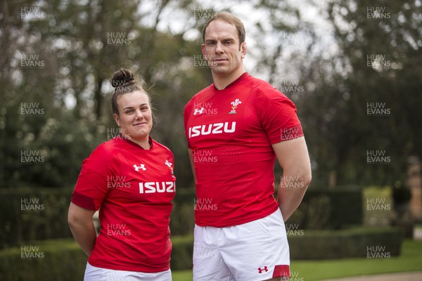 230119 - Guinness 6 Nations Launch at the Hurlingham Club - Wales Captains Carys Phillips and Alun Wyn Jones