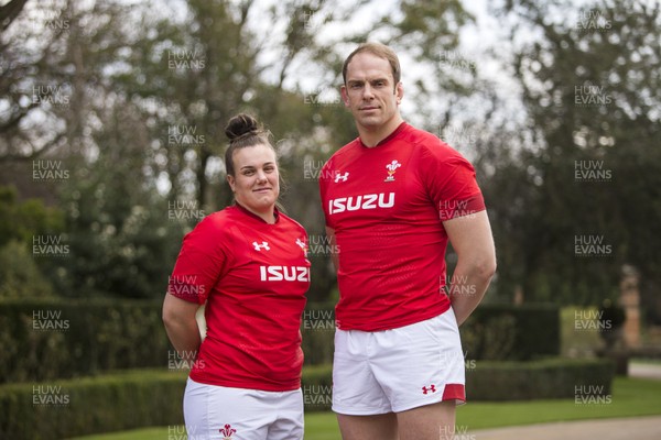 230119 - Guinness 6 Nations Launch at the Hurlingham Club - Wales Captains Carys Phillips and Alun Wyn Jones