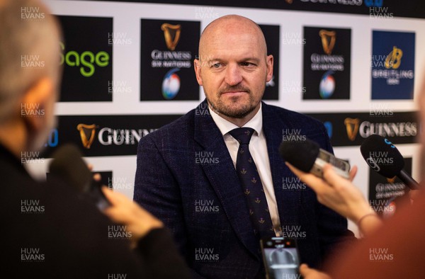 230123 - Guinness 6 Nations Launch at County Hall, London - Scotland Head Coach Gregor Townsend speaks to the media