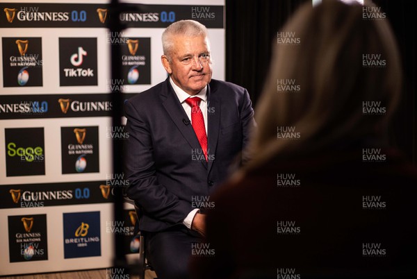 230123 - Guinness 6 Nations Launch at County Hall, London - Wales Head Coach Warren Gatland speaks to the media